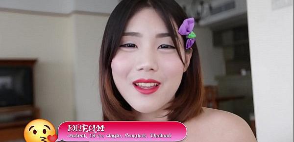  HELLOLADYBOY Skinny Asian Ladyboy Shoves Big Dick Down Her Throat